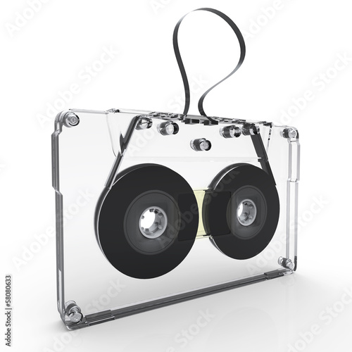 Illustration: 3d old audio cassette 3d old audio cassette