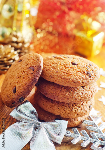 Photo: Cookies for christmas on the wooden board Cookies for christmas on the wooden board