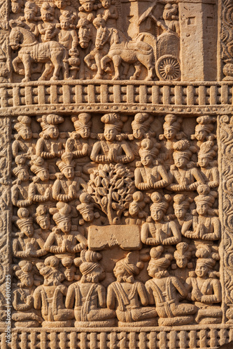 Photo: Gateway decoration Great Stupa. Sanchi, Madhya Pradesh, India Gateway decoration Great Stupa. Sanchi, Madhya Pradesh, India