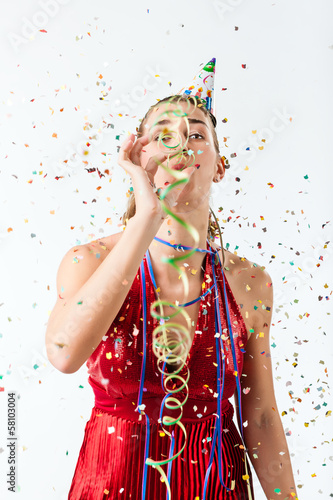 Photo: Woman celebrating birthday or party Woman celebrating birthday or party