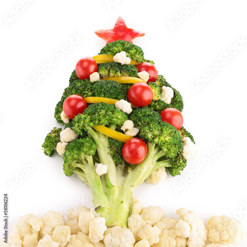 Photo: christmas tree with vegetables christmas tree with vegetables