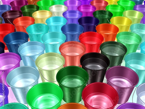 Illustration: Plastikeimer - sauberes Trinkwasser Plastikeimer - sauberes Trinkwasser