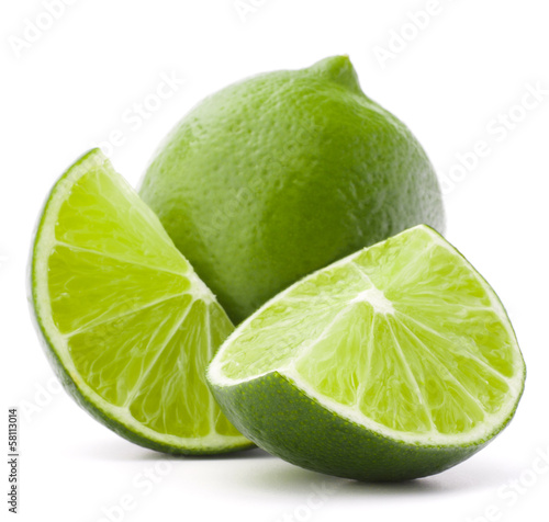 Photo: Citrus lime fruit isolated on white background cutout Citrus lime fruit isolated on white background cutout