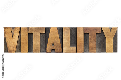 Photo: vitality word in wood type vitality word in wood type