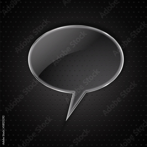Vector: Glass speech bubble on meta background Glass speech bubble on meta background