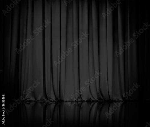 Photo: curtain or drapes black background curtain or drapes black background