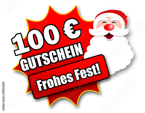 Illustration: Siegel "100 Euro Gutschein - Frohes Fest!" Siegel "100 Euro Gutschein - Frohes Fest!"