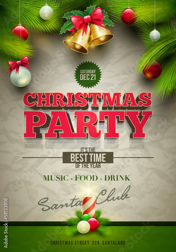 Vector: Christmas Party Poster Christmas Party Poster