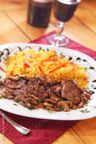 Photo: rice with meat rice with meat
