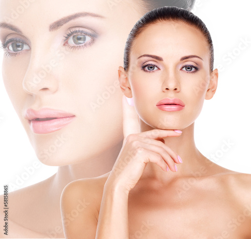 Photo: Beautiful face of the young pretty woman with fresh skin Beautiful face of the young pretty woman with fresh skin