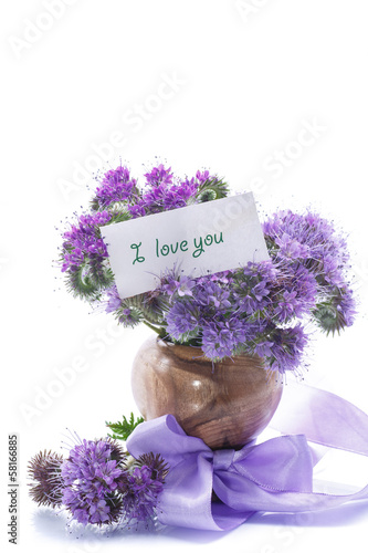 Photo: bouquet of flowers with blue phacelia bouquet of flowers with blue phacelia