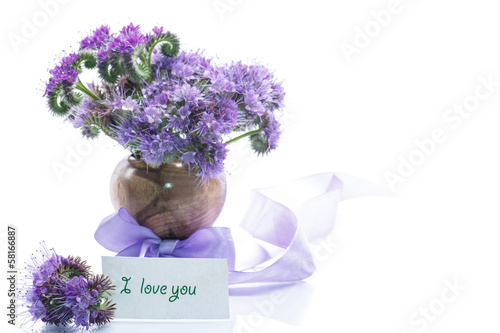 Photo: bouquet of flowers with blue phacelia bouquet of flowers with blue phacelia