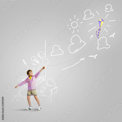 Photo: Boy with kite Boy with kite