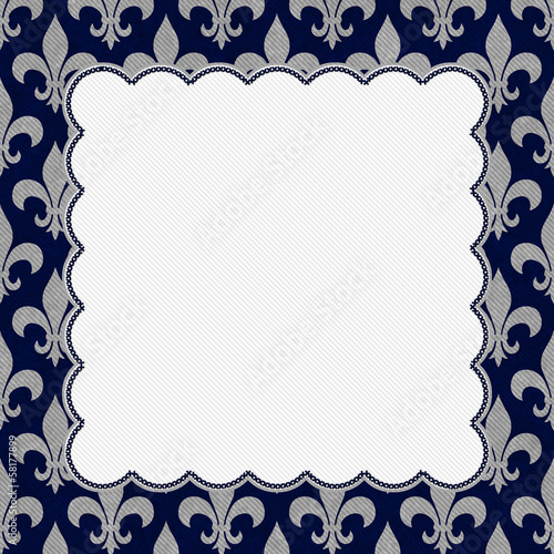 Photo: Blue and Gray Fleur De Lis Textured Fabric Background Blue and Gray Fleur De Lis Textured Fabric Background