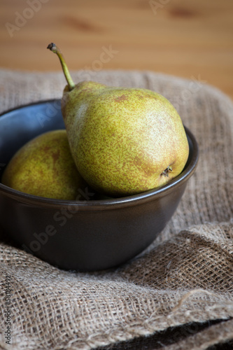Photo: Fresh ripe pears on natural background. Fresh ripe pears on natural background.