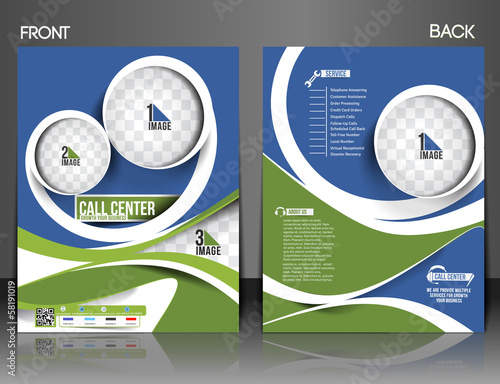 Vector: Vector Front & Back Call Center Flyer Magazine Cover Vector Front & Back Call Center Flyer Magazine Cover