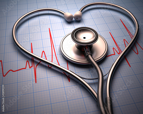 Illustration: Stethoscope heart shape. Clipping path included. Stethoscope heart shape. Clipping path included.