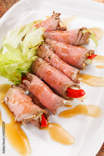 Photo: meat roll with cheese meat roll with cheese