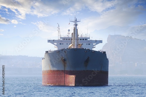 Photo: General cargo vessel anchored in Alicante bay General cargo vessel anchored in Alicante bay