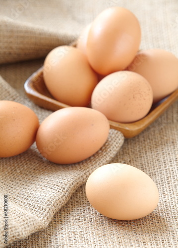 Photo: Chicken brown eggs Chicken brown eggs