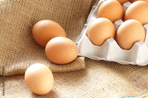 Photo: Chicken brown eggs Chicken brown eggs