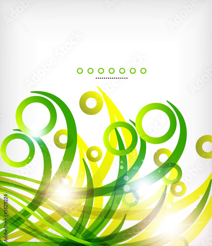 Vector: Green abstract eco wave swirls with lights Green abstract eco wave swirls with lights