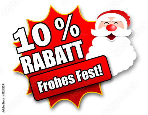 Illustration: Siegel "10 Prozent Rabatt - Frohes Fest!" Siegel "10 Prozent Rabatt - Frohes Fest!"