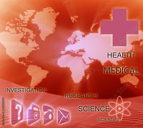 Illustration: Health care banner card. Health care banner card.