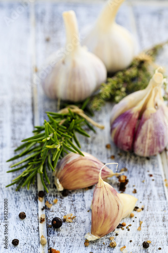 Photo: Garlic, herbs and spices Garlic, herbs and spices