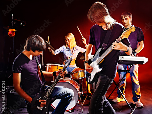 Photo: Group people playing guitar. Group people playing guitar.