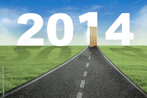 Photo: The way to the door of new year 2014 The way to the door of new year 2014