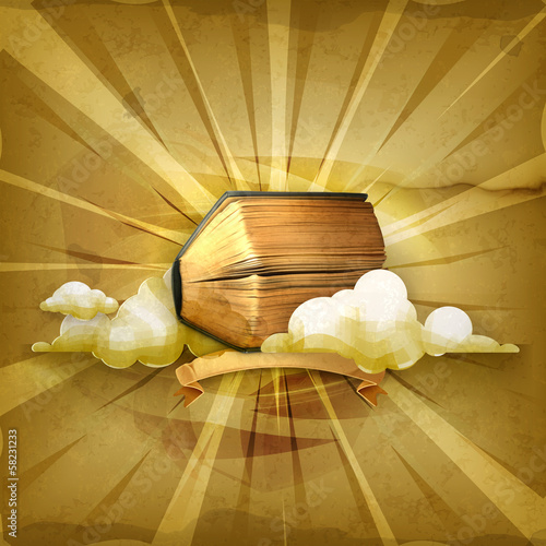 Vector: Ancient book, old style background Ancient book, old style background