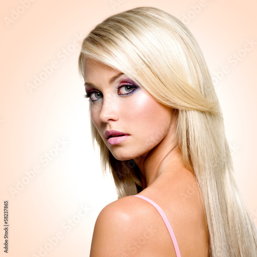 Photo: Beautiful face of blond woman Beautiful face of blond woman