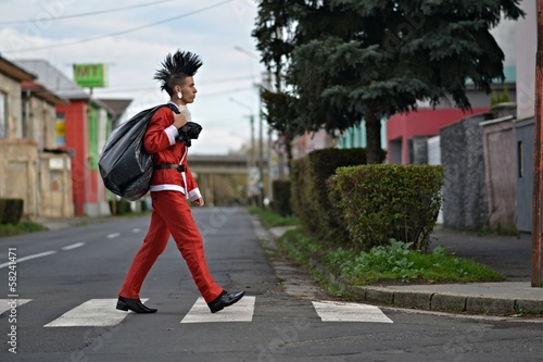 Photo: Bad Santa on street Bad Santa on street