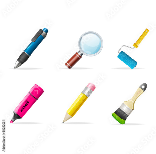 Vector: Painting icons. Vector brush tools. Painting icons. Vector brush tools.