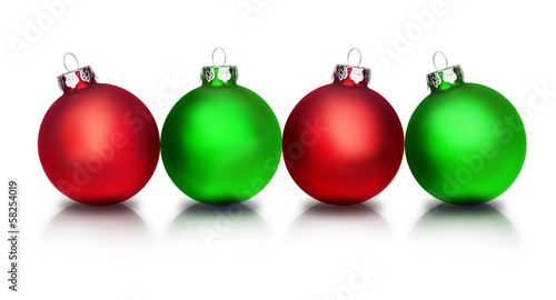 Illustration: Rote und Grüne Weihnachtskugeln Rote und Grüne Weihnachtskugeln