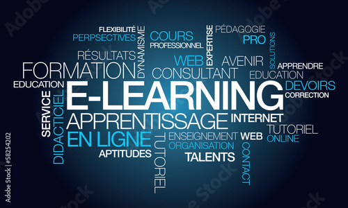 Illustration: E-learning formation apprentissage en ligne illustration E-learning formation apprentissage en ligne illustration