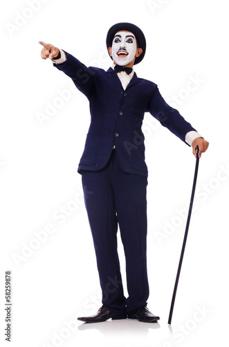 Photo: Personification of Charlie Chaplin on white Personification of Charlie Chaplin on white
