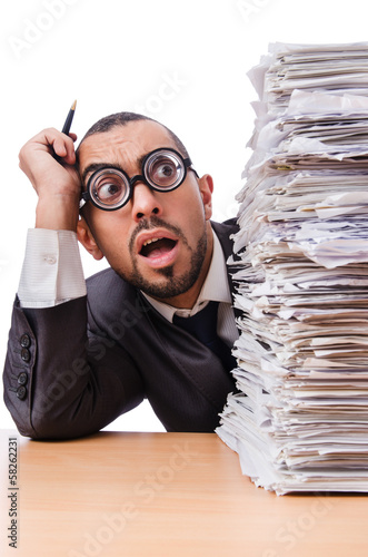 Photo: Man with too much work to do Man with too much work to do
