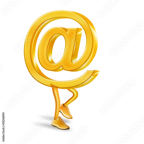 Illustration: E-Mail Männchen goldfarben E-Mail Männchen goldfarben