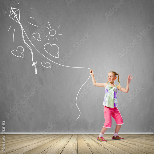 Photo: Girl with kite Girl with kite