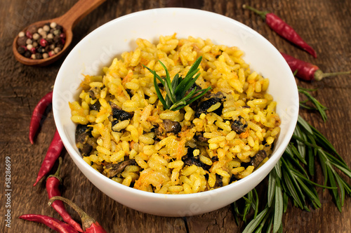 Photo: mushroom risotto with herbs mushroom risotto with herbs