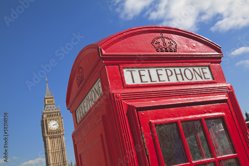 Photo: Red phone box in London UK Red phone box in London UK