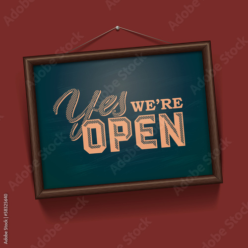 Vector: We are Open Sign - vintage sign, vector Eps10 illustration. We are Open Sign - vintage sign, vector Eps10 illustration.