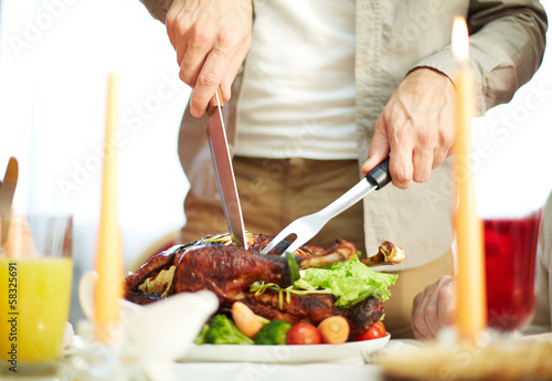 Photo: Cutting meat Cutting meat