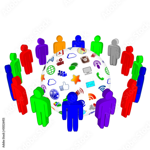 Illustration: Social Media Network Global Teamwork Social Media Network Global Teamwork