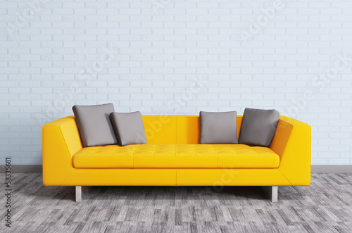 Illustration: Modern interior with sofa 3d render Modern interior with sofa 3d render