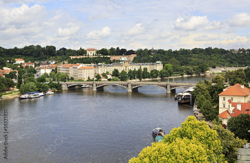Photo: Vltava River in Prague's historical center. Vltava River in Prague's historical center.