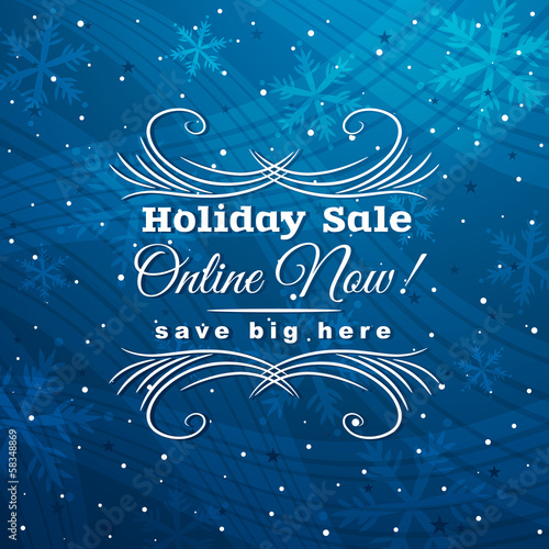 Vector: blue christmas background with label for sale, vector blue christmas background with label for sale, vector