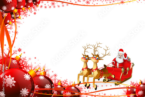 Illustration: Santa claus with his sleigh Santa claus with his sleigh